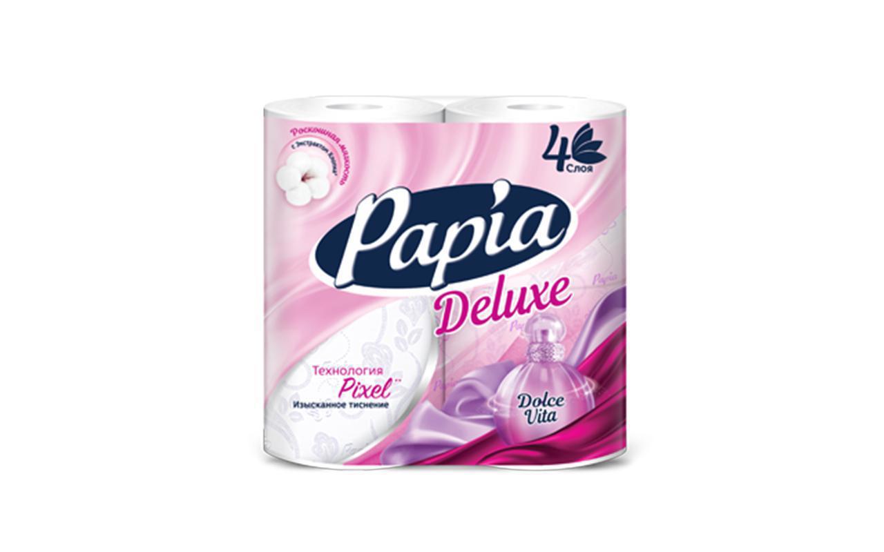 Изображение товара Туалетная бумага PAPIA DELUX 32312 4 слоя 4 шт