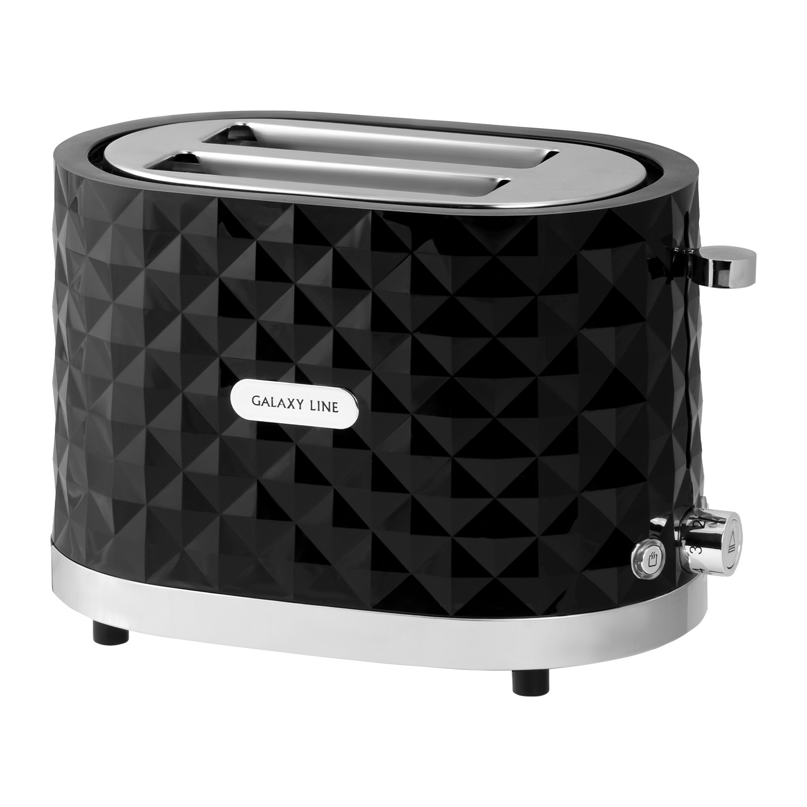 Изображение товара Электрический тостер GALAXY LINE GL2912 черный двухслотный быстрообжарочный