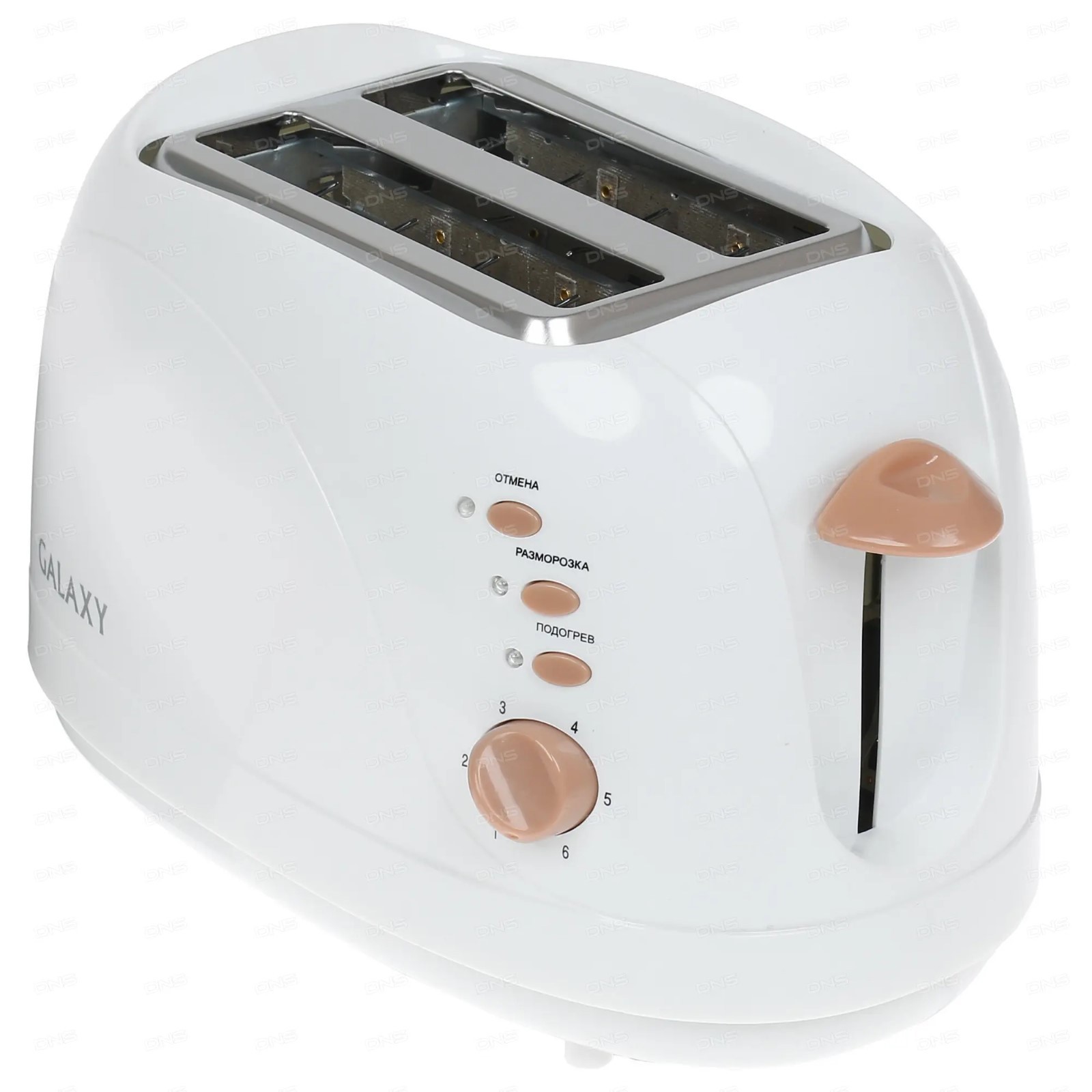 Изображение товара Тостер Galaxy 2904 800 Вт 6 режимов прожарки 2 тоста металлик
