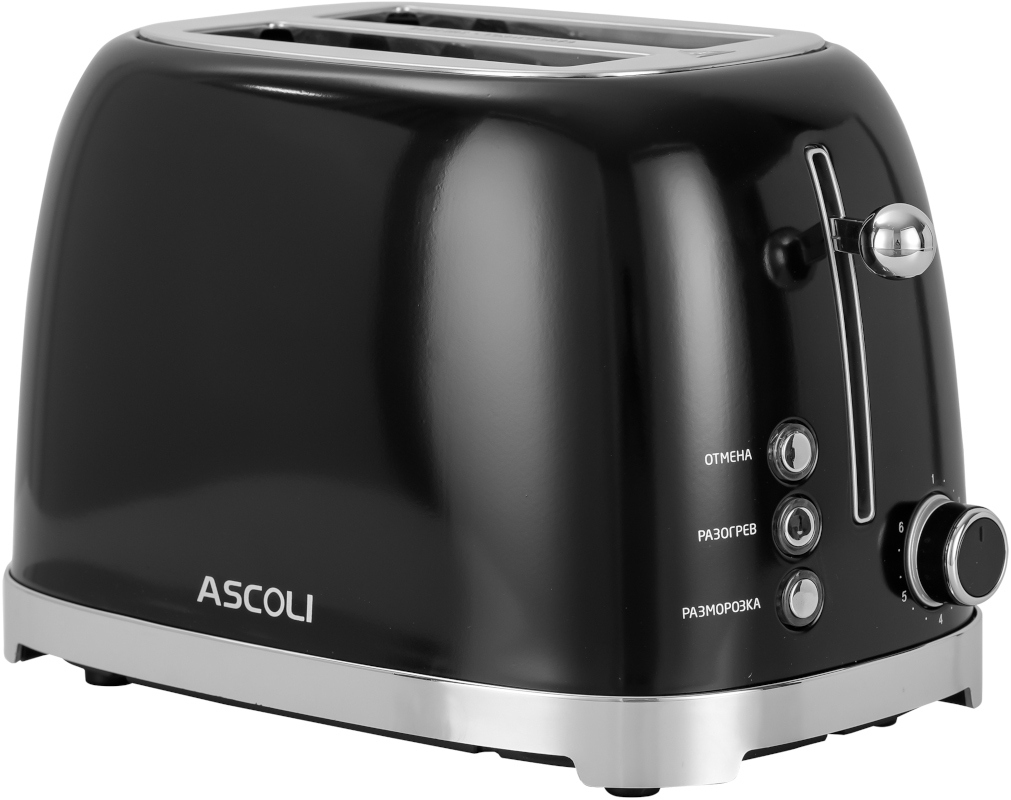Изображение товара Тостер Ascoli AT-330CB 2 слота черный автоматическая центрировка разморозка