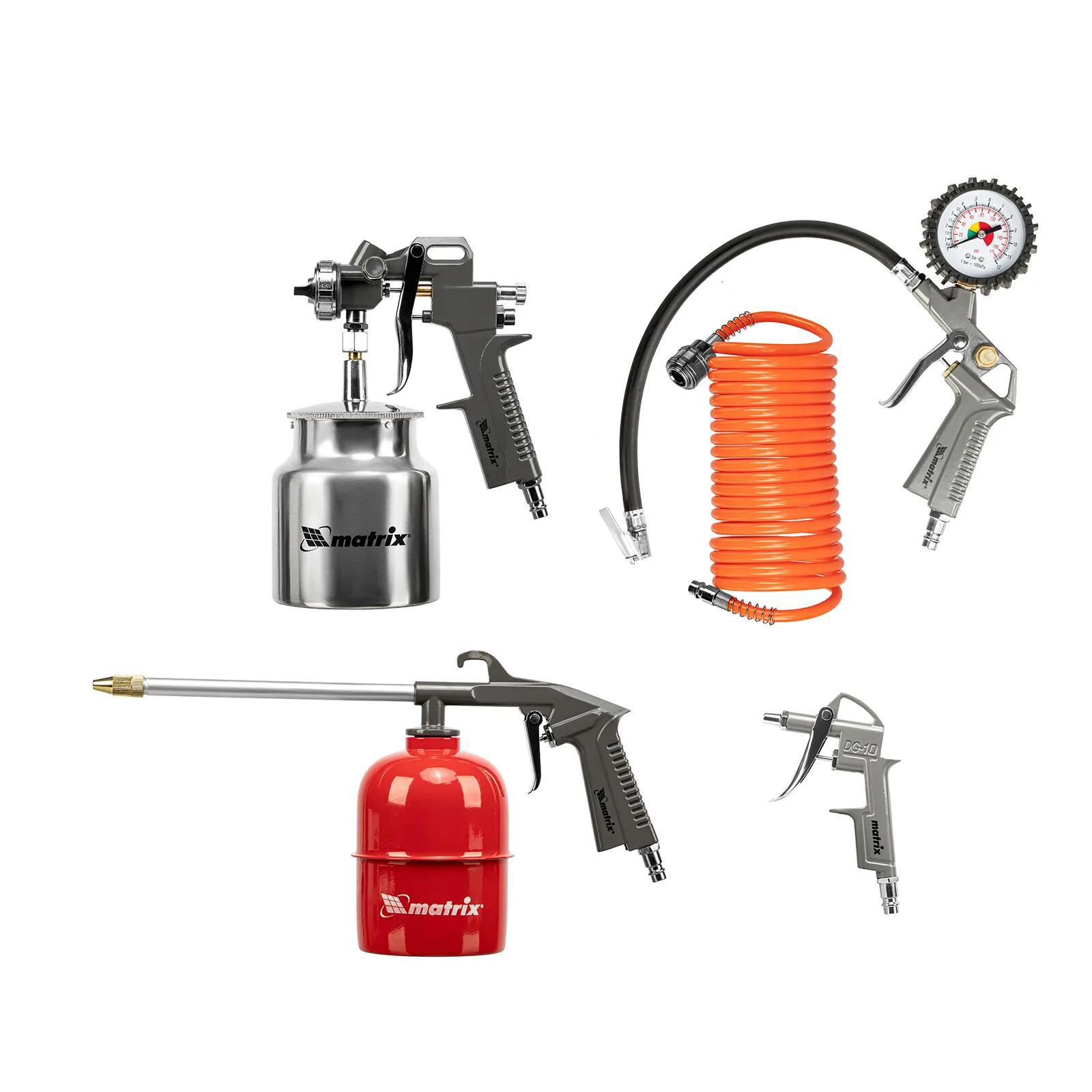 Изображение товара Пневмоинструментальный набор Matrix 57302 из 5 предметов для гаража и автомастерской