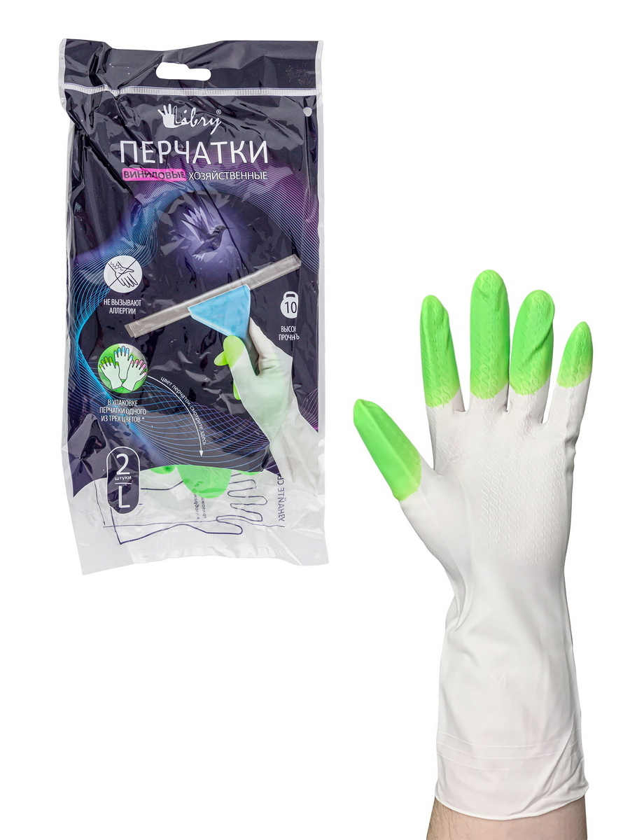 Изображение товара Перчатки виниловые Калибр УИ-7215, размер L