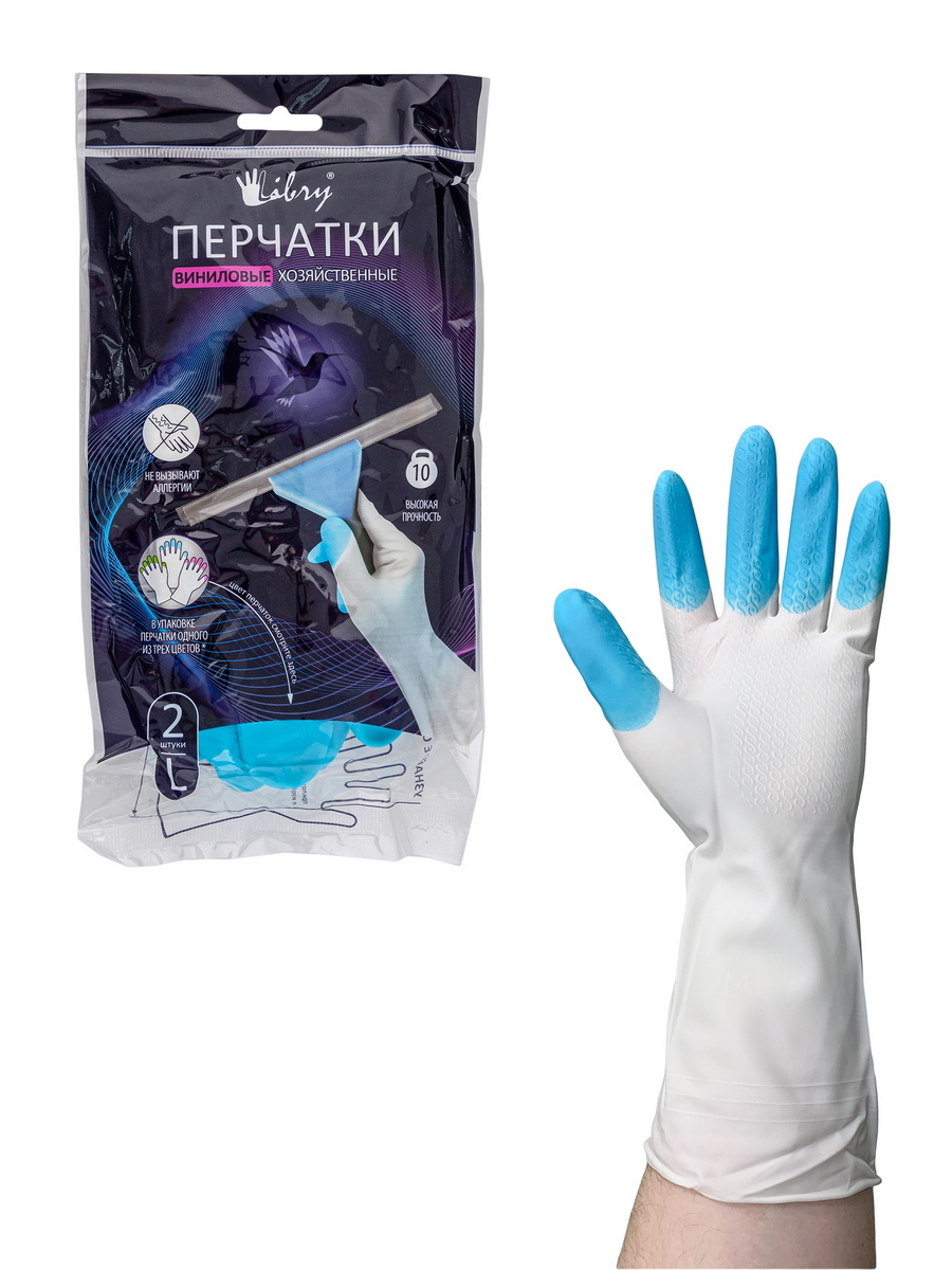 Изображение товара Перчатки виниловые Калибр УИ-7217, размер L
