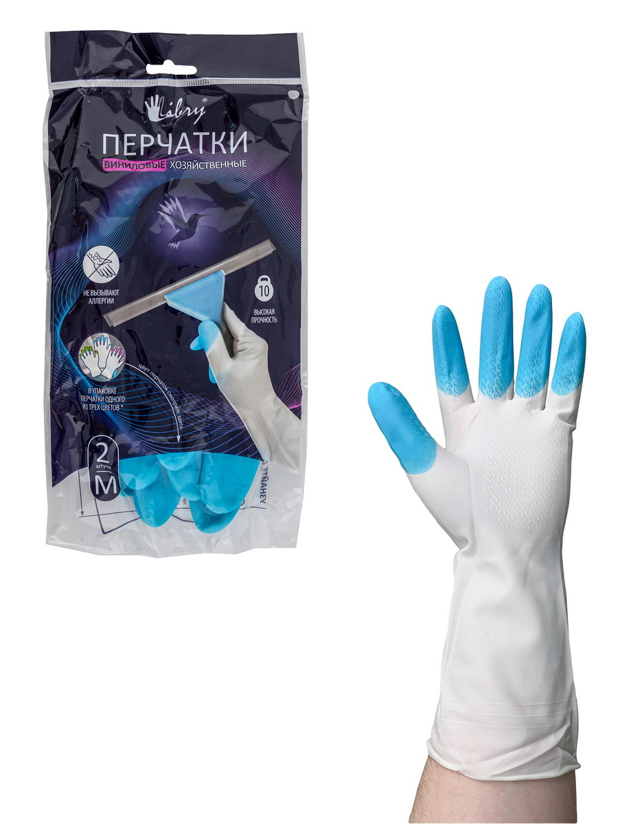 Изображение товара Перчатки виниловые Калибр УИ-7212, размер M