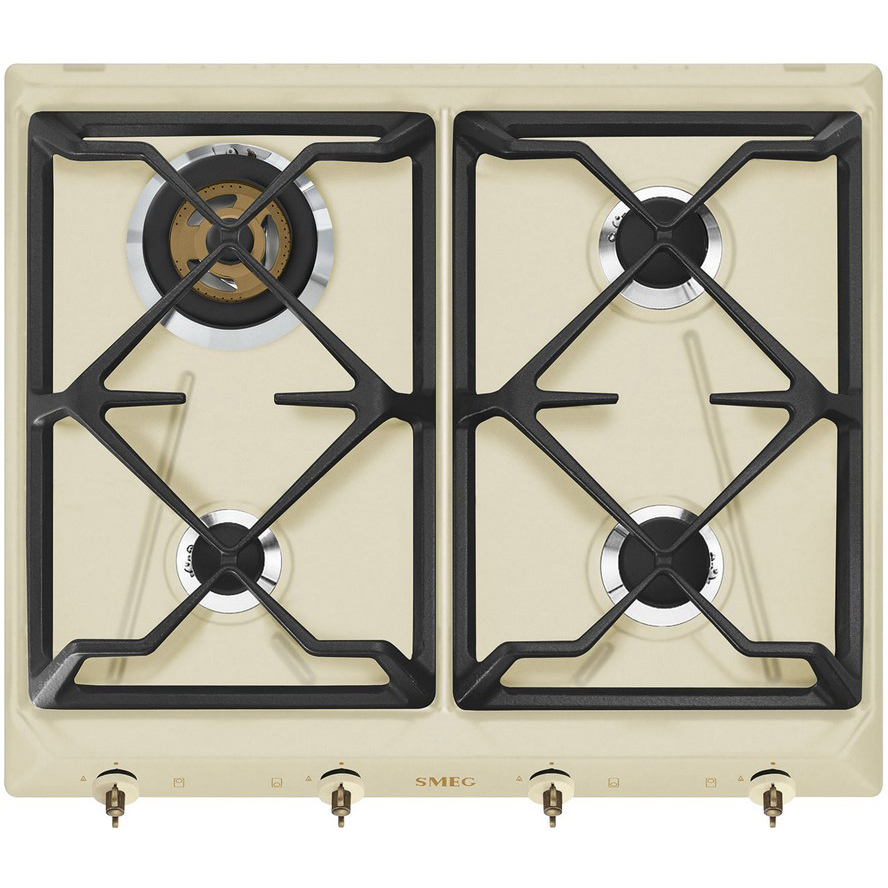 Изображение товара Газовая варочная панель SMEG SRV864POGH 4 конфорки кремовая Италия