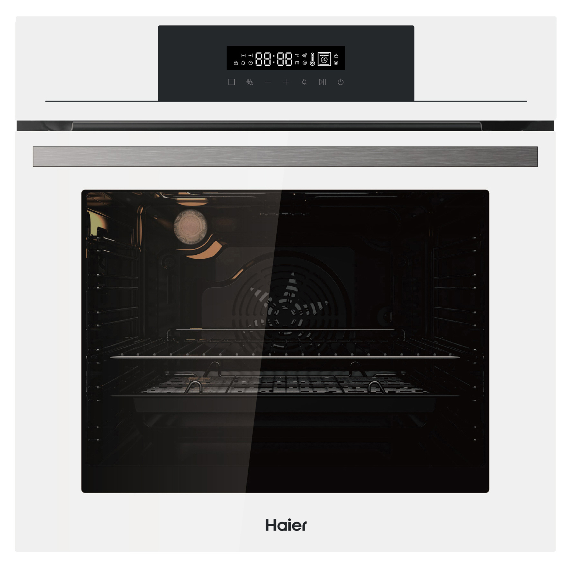 Изображение товара Электрический встраиваемый духовой шкаф Haier HOX-FP3AWB 76 л AirFry сенсорный белый