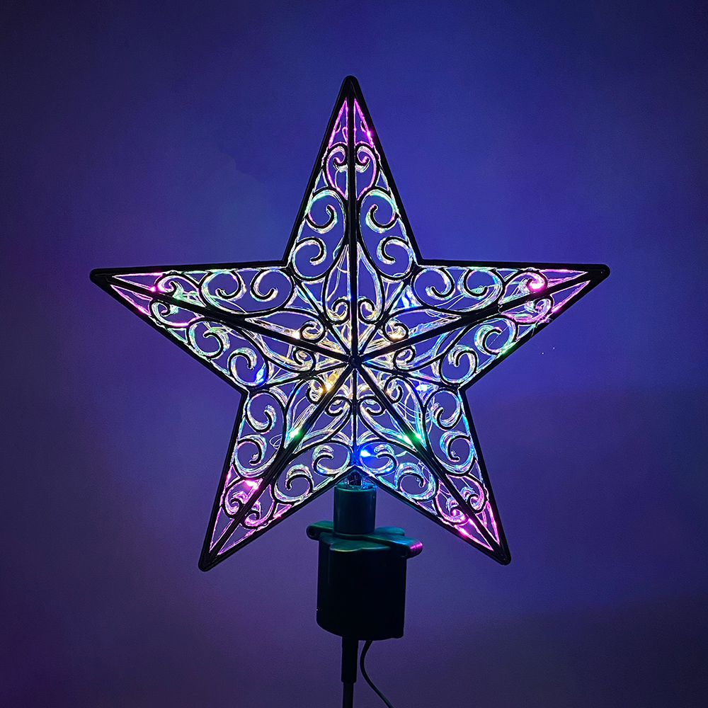 Изображение товара Верхушка на елку B52 Top star silver h 22 см серый/серебристый