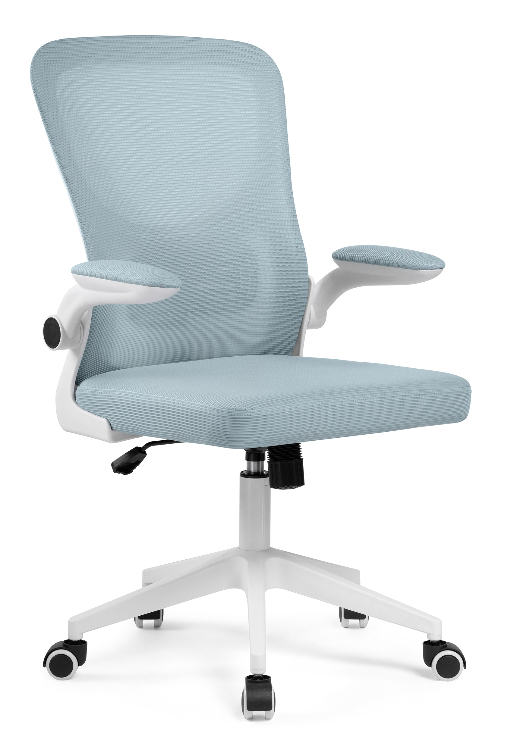 Изображение товара Офисное кресло Woodville Konfi ткань белый голубой регулировка цвета