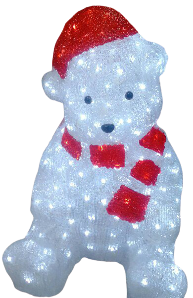 Изображение товара Светящаяся электрическая фигура «Медведь» для улицы 120 ламп, 55 см, цвет холодный белый