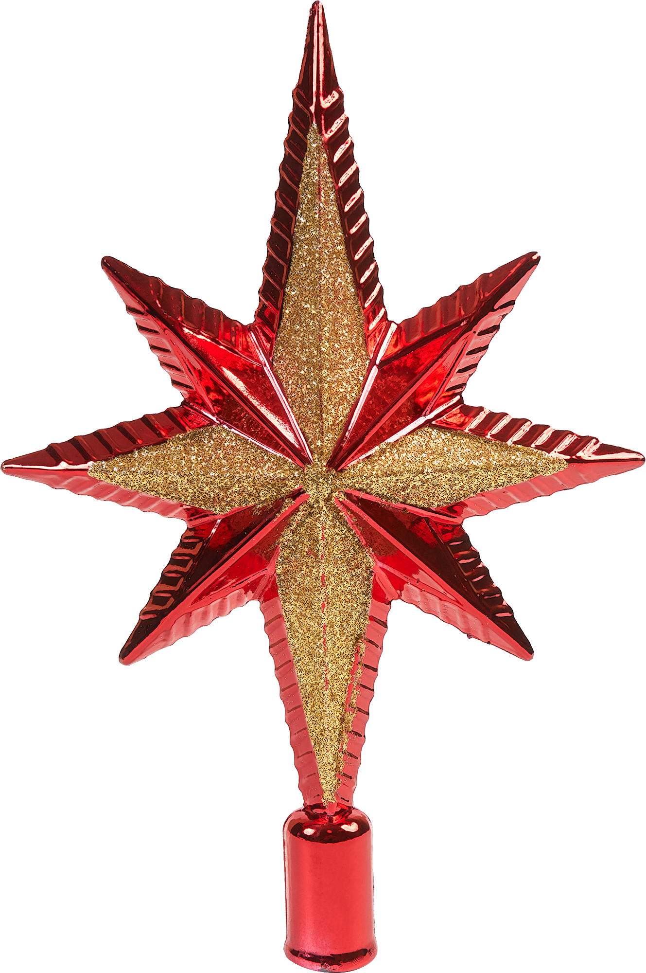 Изображение товара Верхушка на елку Звезда Семиконечная h20 см красный
