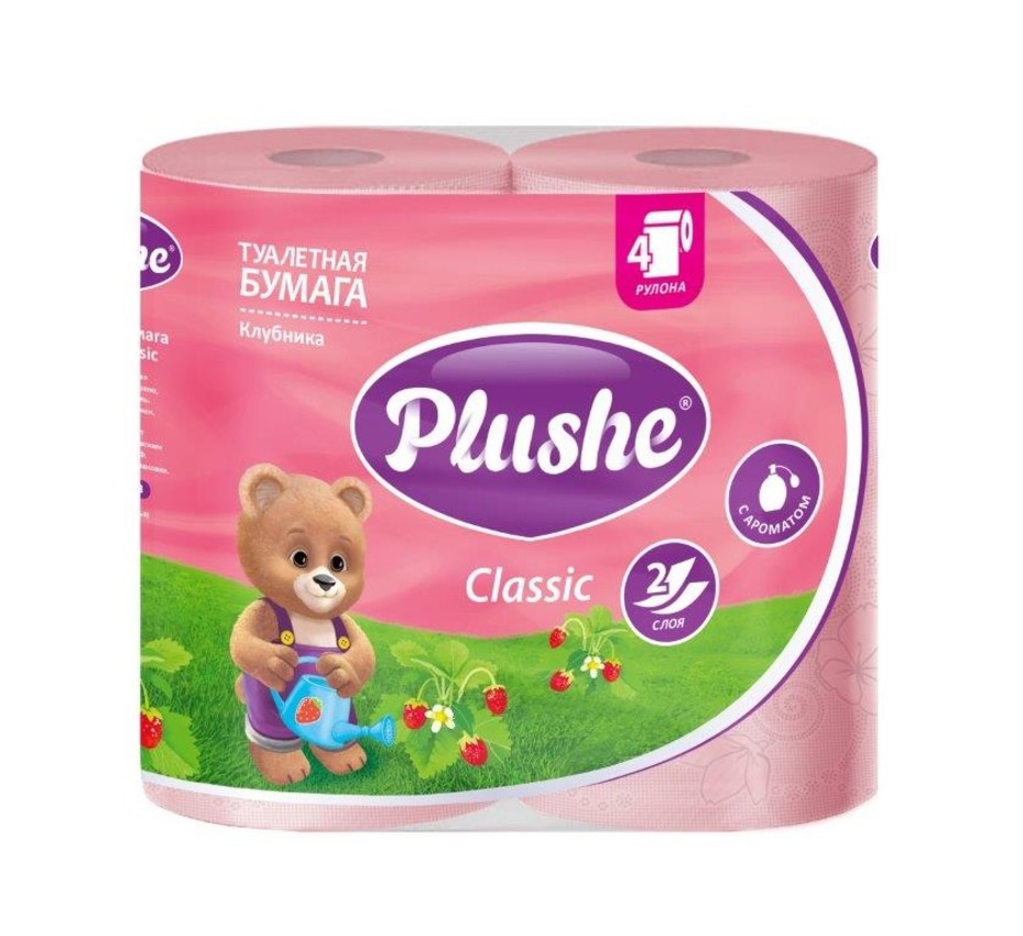 Изображение товара Туалетная бумага Plushe Classic клубника 4 рулона по 18 м 2 слоя Изображение товара Туалетная бумага Plushe Classic клубника 4 рулона по 18 м 2 слоя