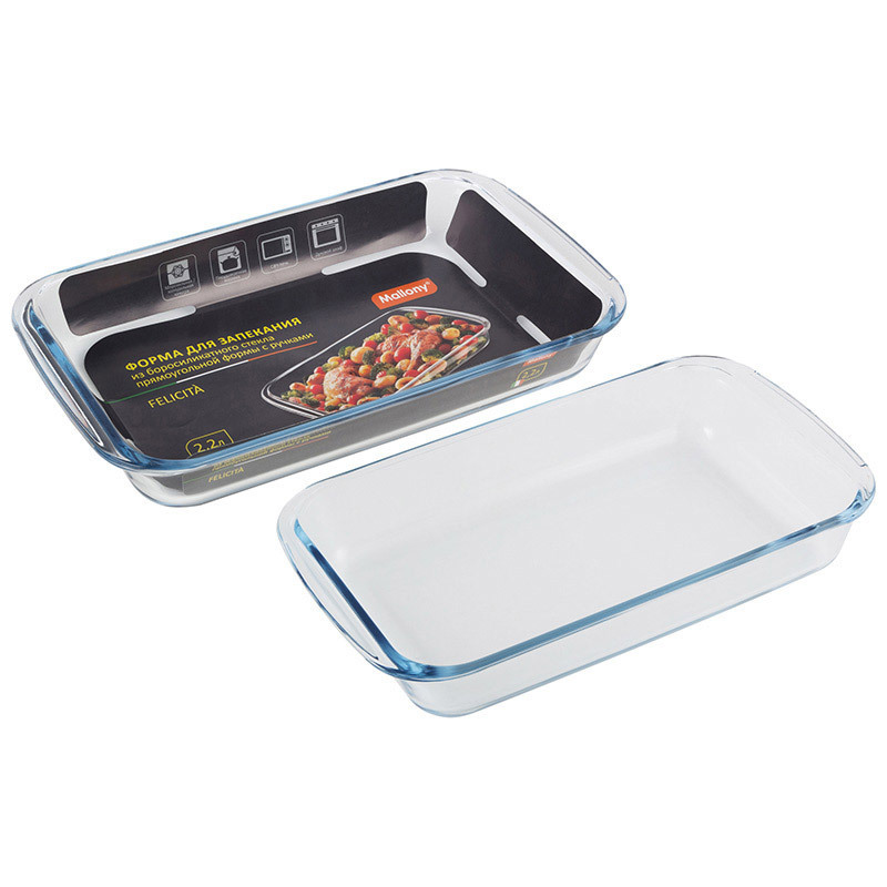 Изображение товара Форма для запекания Mallony Felicità 20.50x5.30x34.40 см стекло цвет стекло