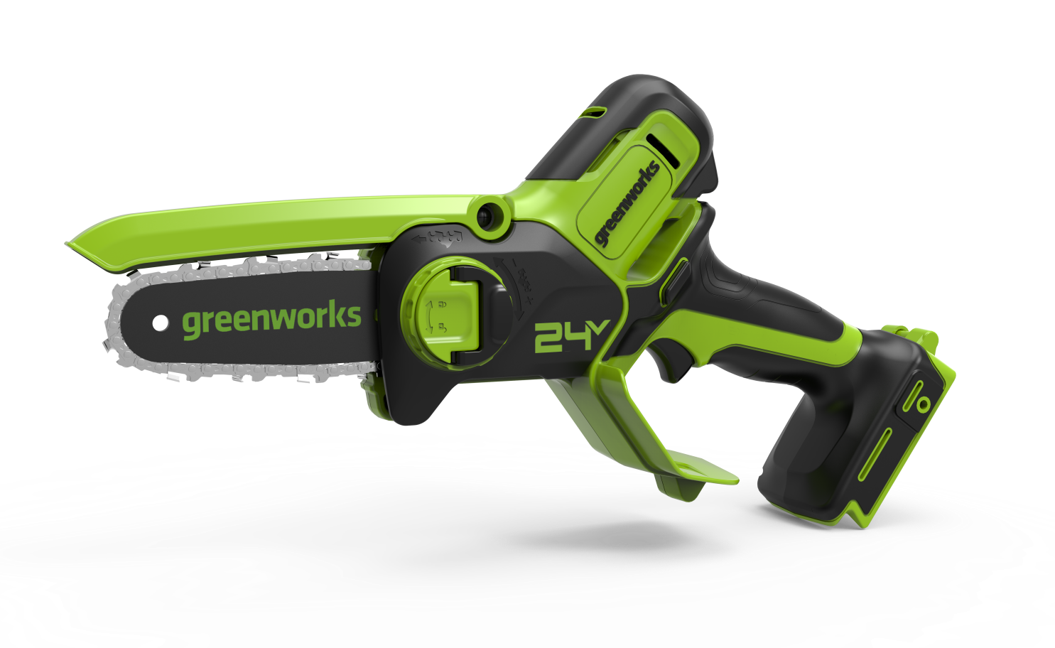 Изображение товара Аккумуляторная цепная пила Greenworks G24MCS10 24 В Li-Ion легкая и безопасная