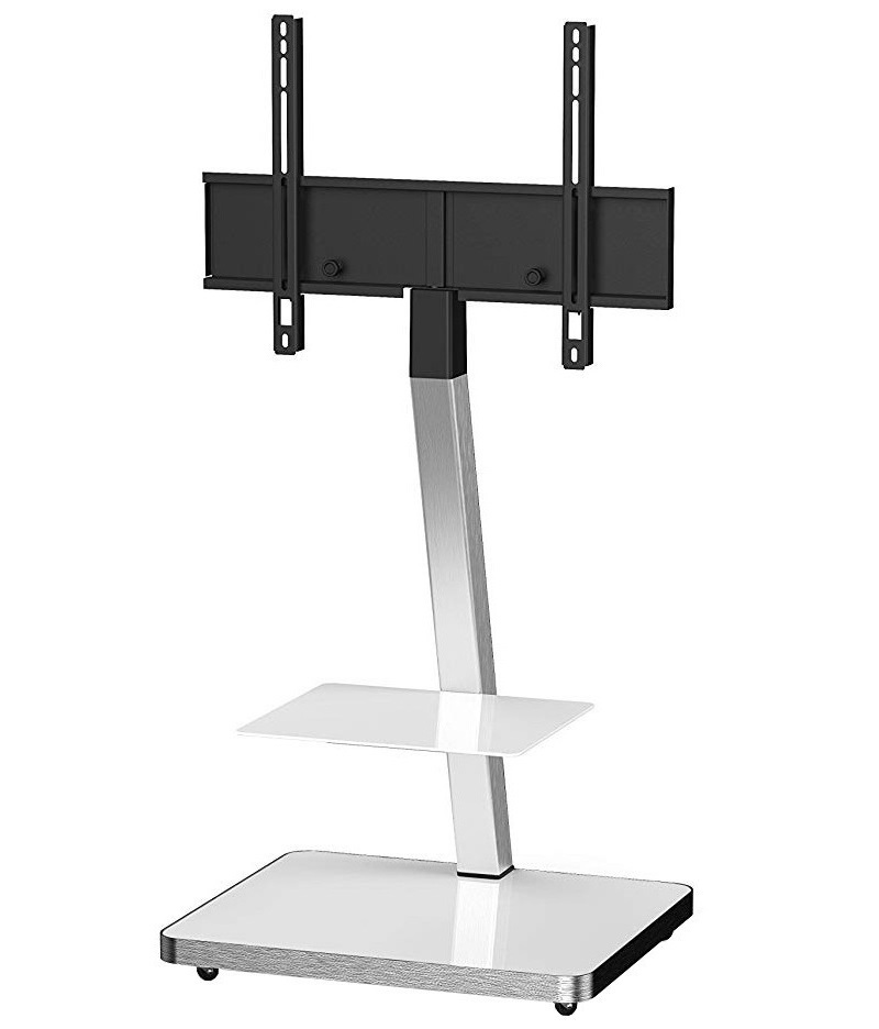Изображение товара Напольная стойка для ТВ Sonorous Plasma PL 2710 WHT-SLV W 60x128x50 см цвет белый глянец/стальной