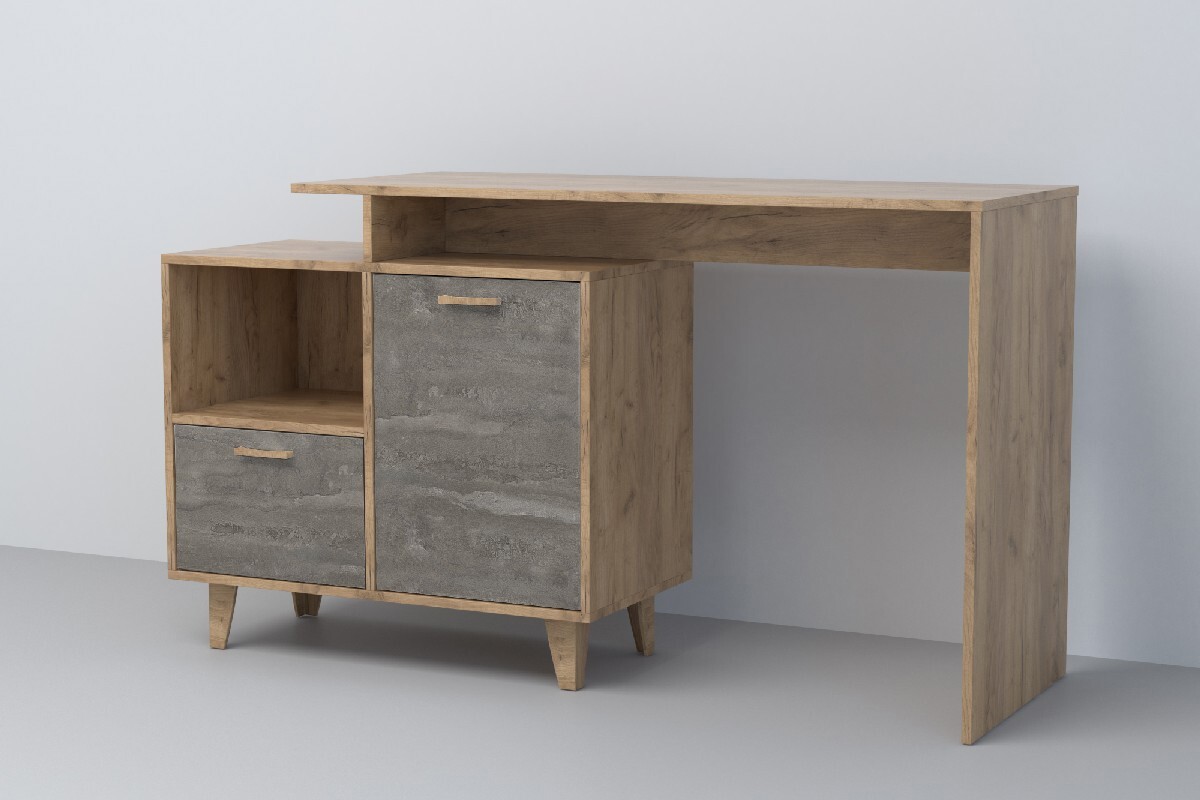 Изображение товара Компьютерный стол Диал ST2DUBKAMEN 51x185x51 см ЛДСП цвет дуб золотой/темный камень