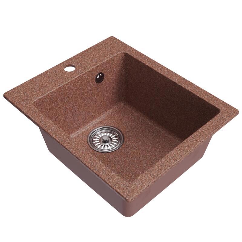 Изображение товара Врезная кухонная мойка Mixline ML-GM14 50x42 см искусственный мрамор терракота