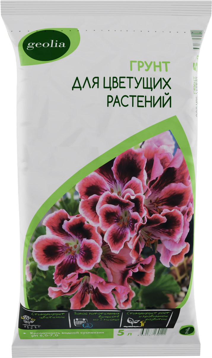 Изображение товара Грунт Geolia для цветущих растений 5 л