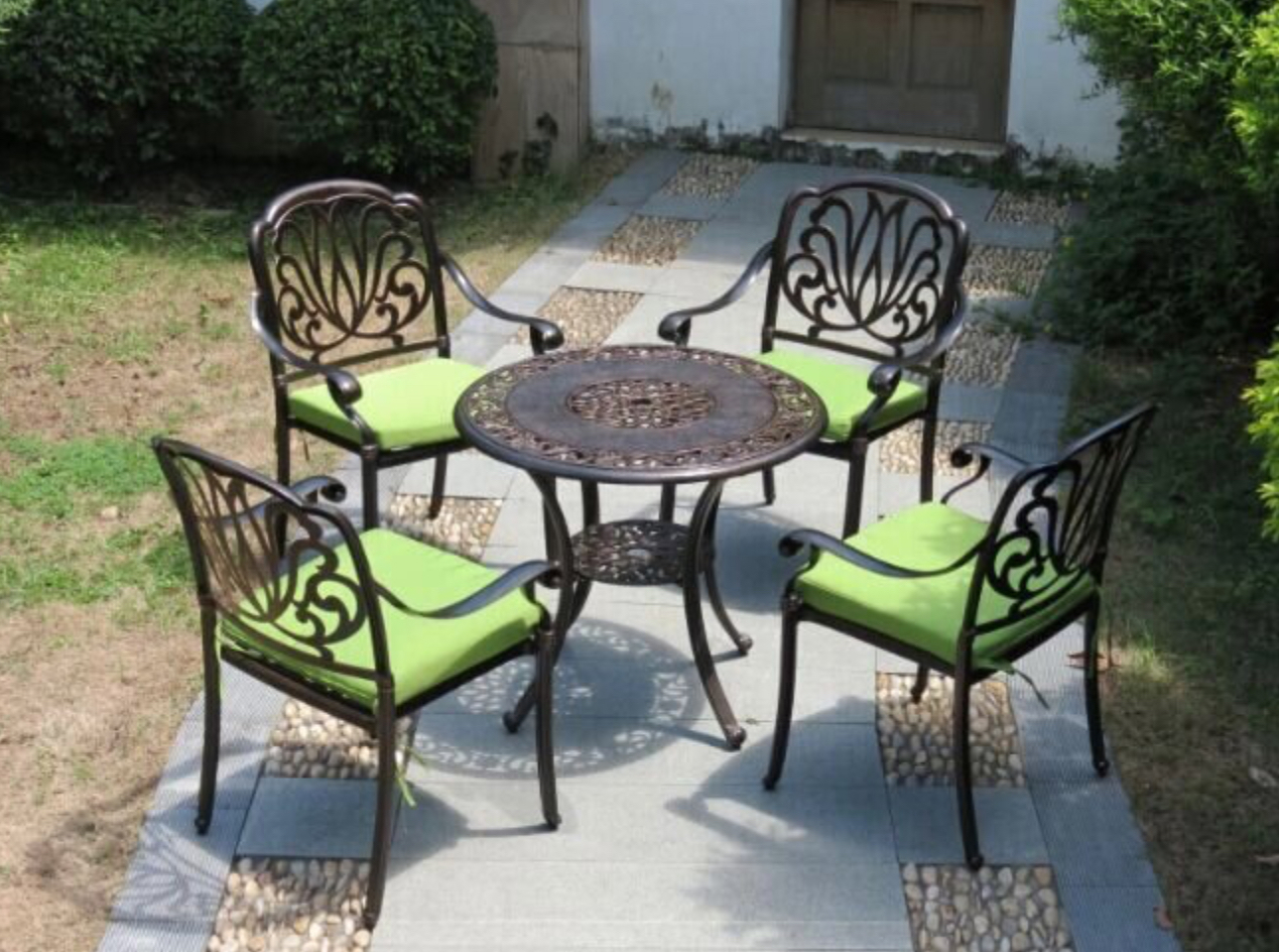 Изображение товара Садовая мебель комплект из алюминия 5 предметов стильная античная бронза
