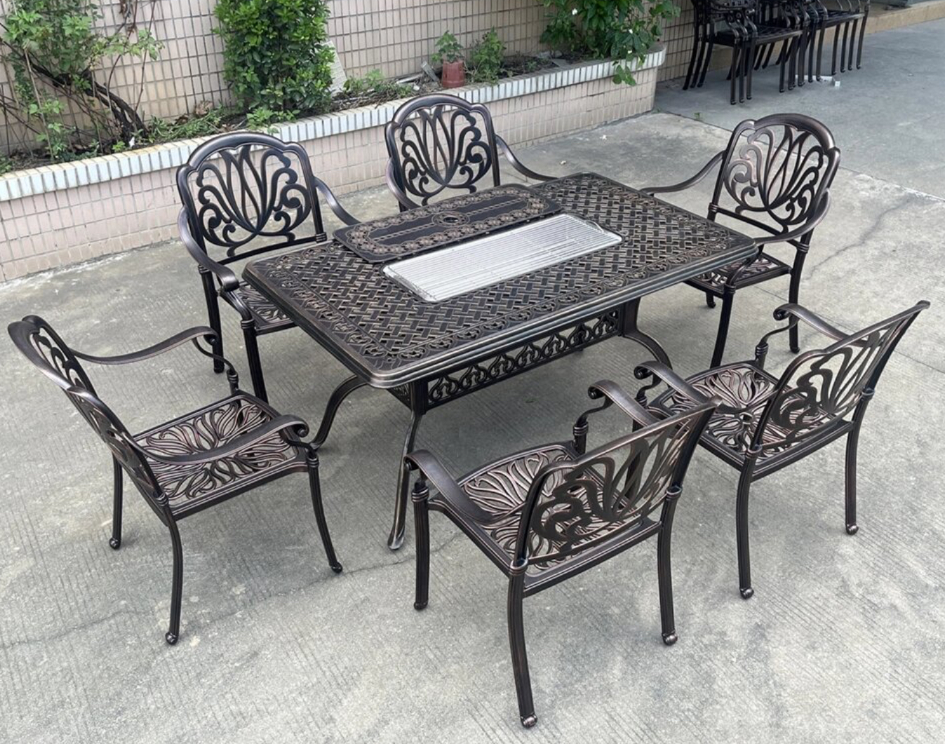 Изображение товара Садовая мебель для обеда 6 мест из алюминия XIATUYOU ALU-9482T/9002C