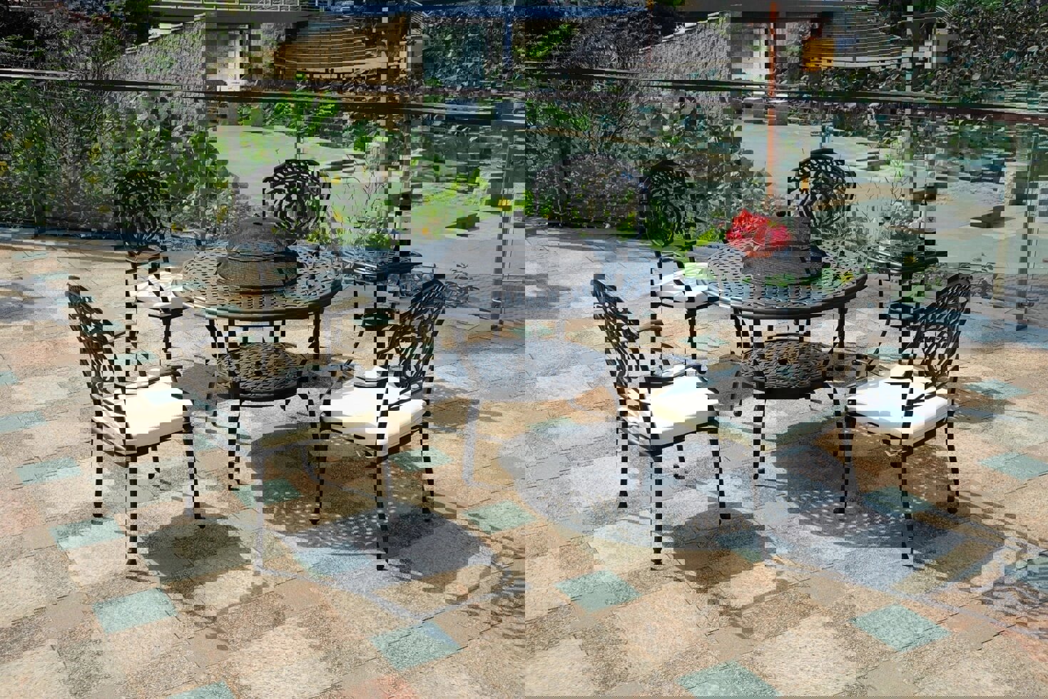 Изображение товара Садовая мебель Xiatuyou ALU-9092T/9073C с столом-мангалом из алюминия