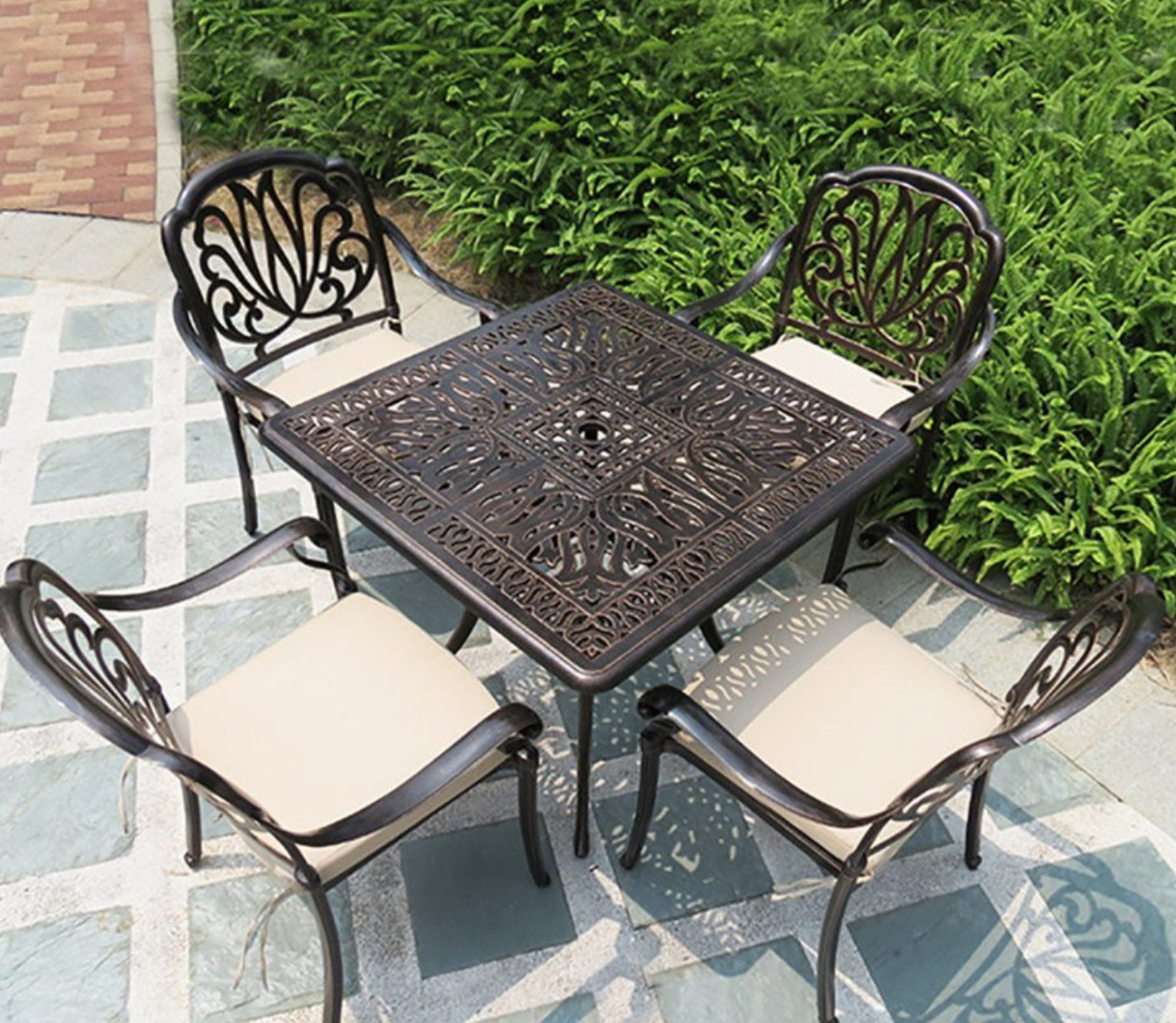 Изображение товара Садовая мебель для обеда Xiayi ALU-9192T/9002C алюминий бежевый 5 предметов