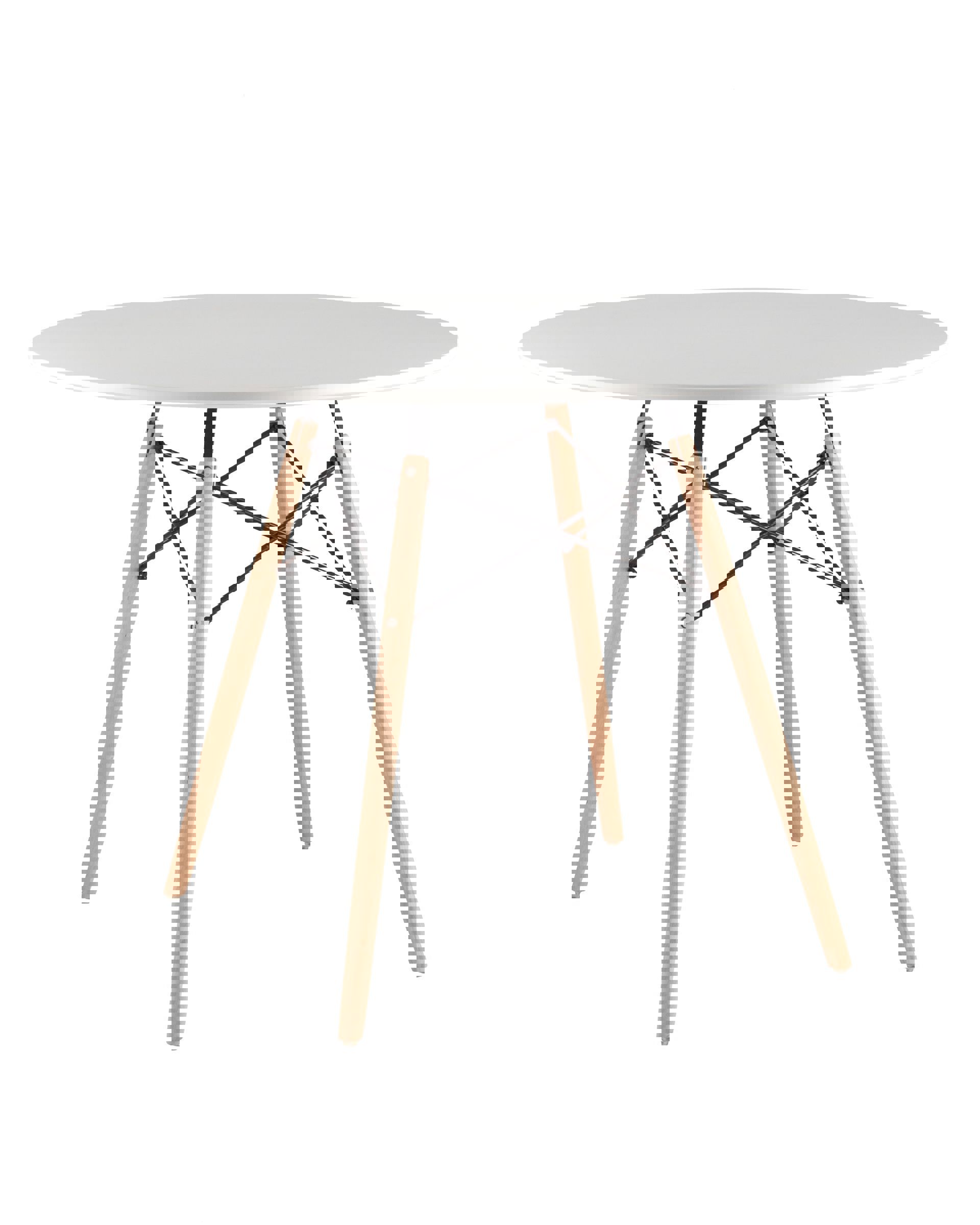 Изображение товара Круглый кухонный стол из МДФ белого цвета диаметр 100 см современный стиль