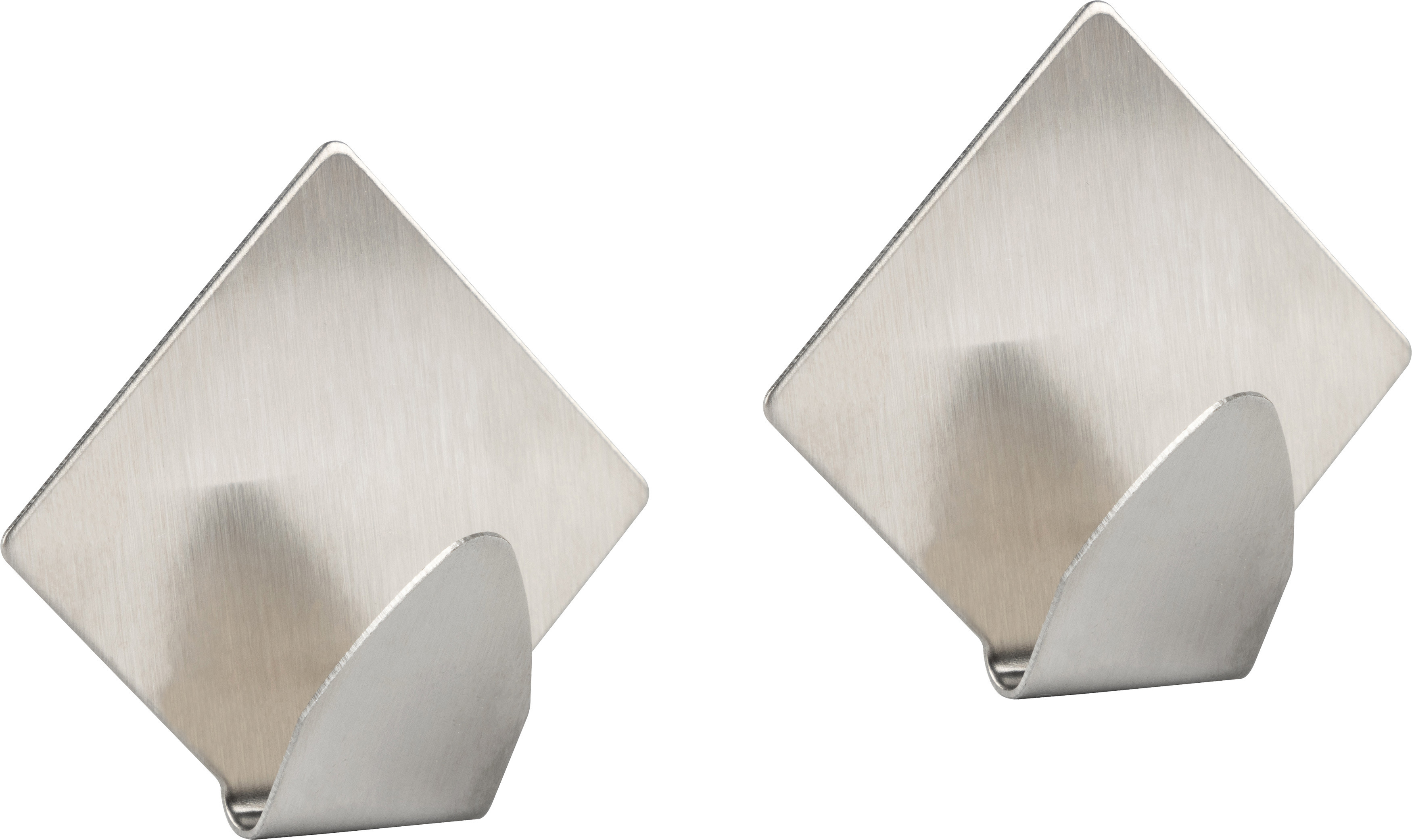 Изображение товара Самоклеящиеся крючки Ромб серебристые 2 шт 5x4.5 см для ванной и кухни