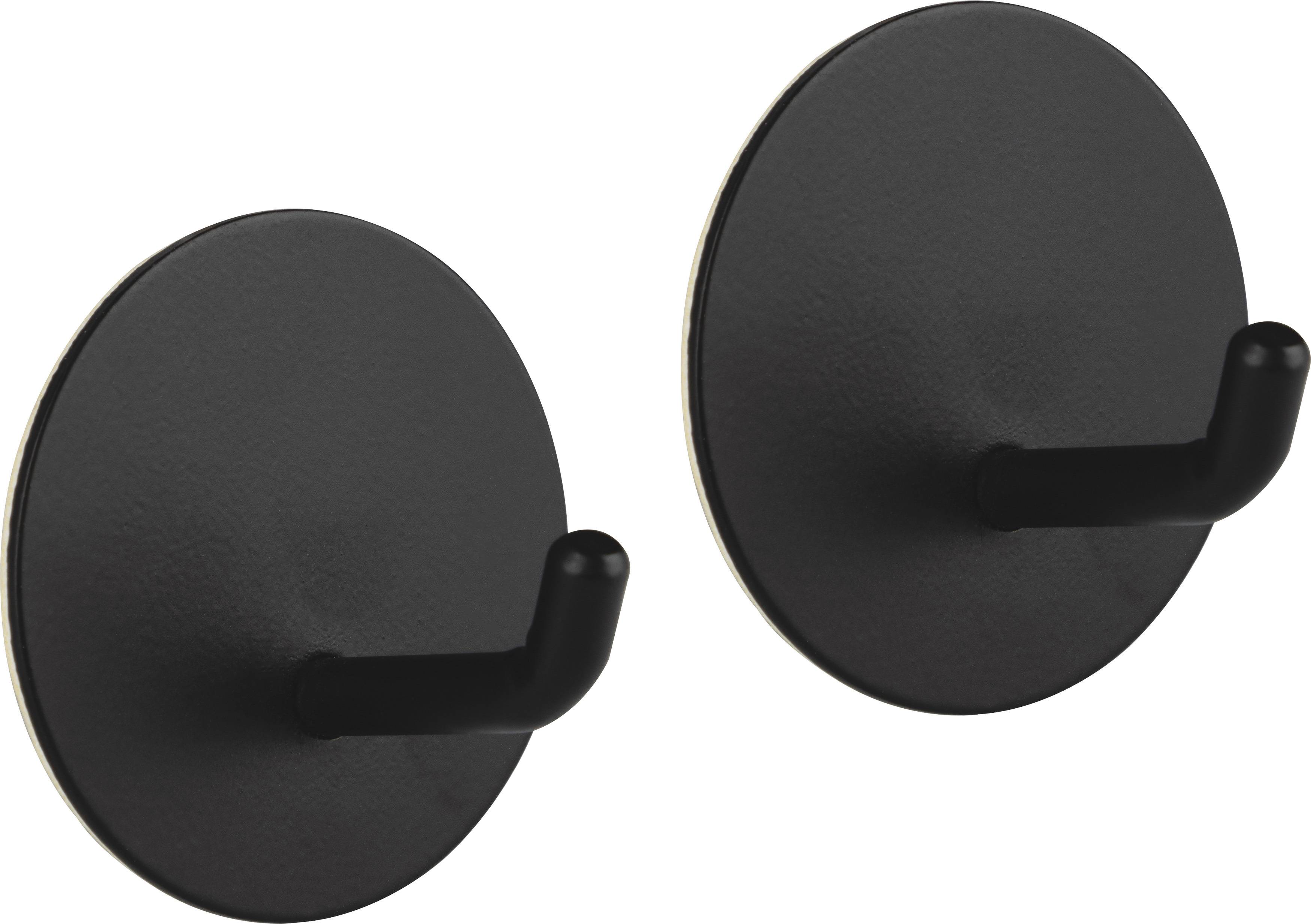 Изображение товара Набор крючков самоклеящиеся Круг 4.5x4.5 см, черный 2 шт.