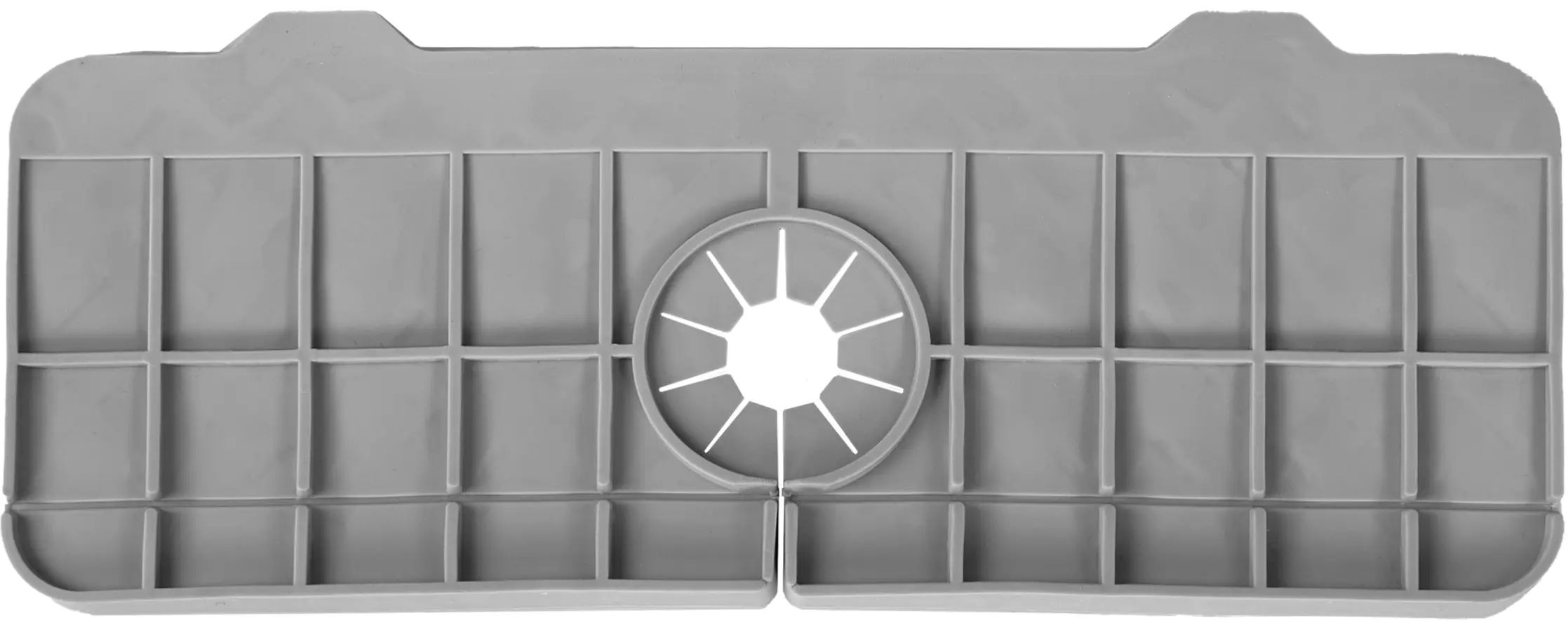 Коврик на мойку 36x13 см силикон цвет серый - 1