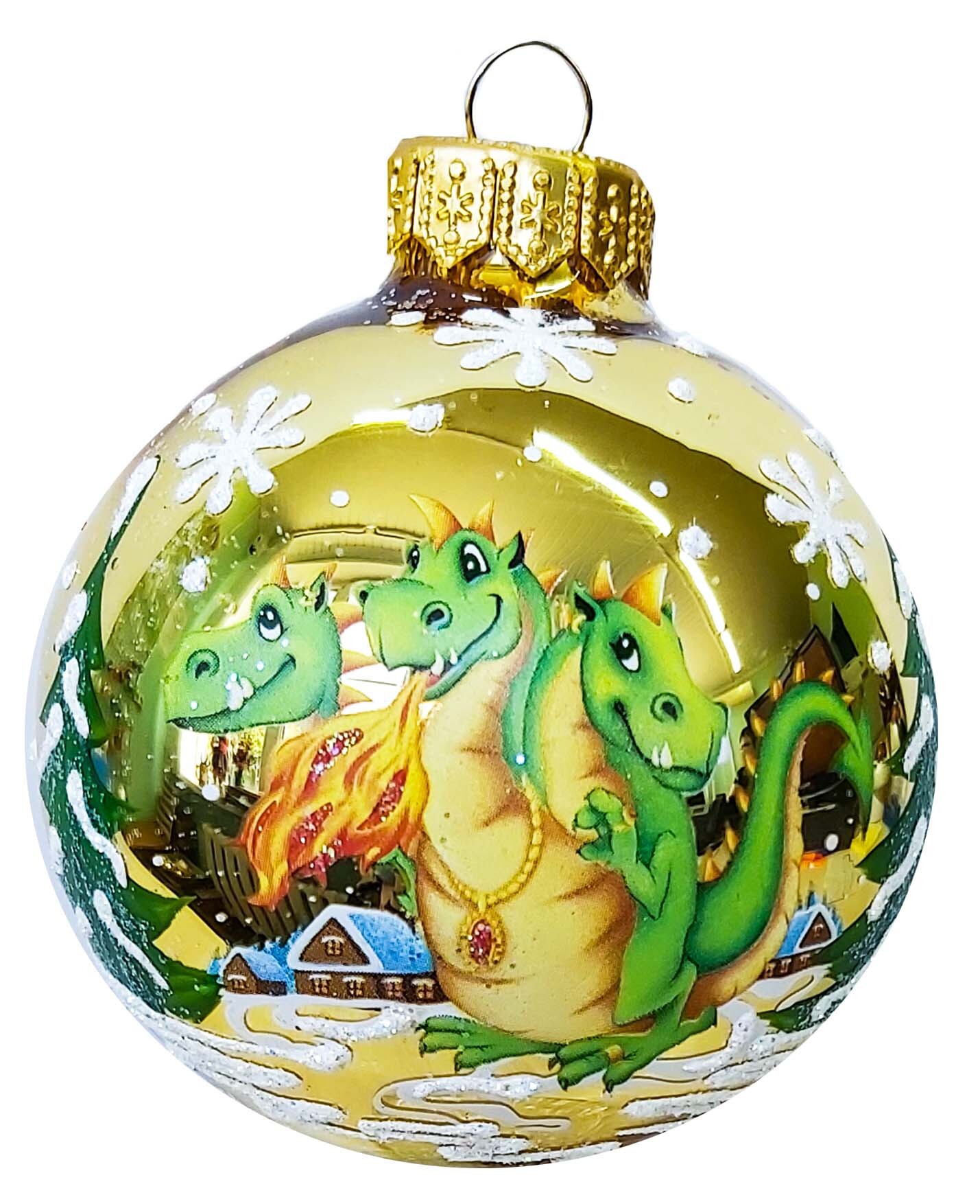 Изображение товара Шар Дракон Змей Горыныч КУ-80-234084 9x9 см цвет разноцветный