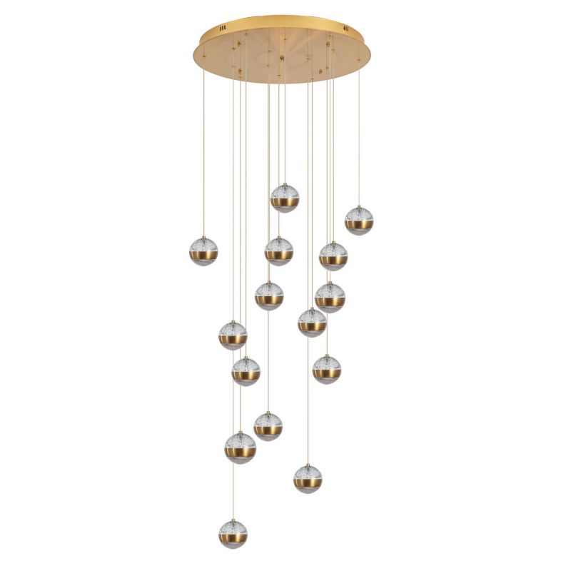 Изображение товара Люстра подвесная светодиодная De markt Капелия 730010915 37 м² теплый белый (желтый) свет цвет жёлтый/золотой