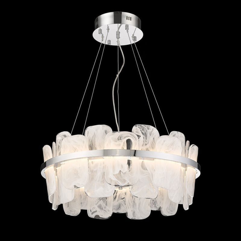 Изображение товара Люстра подвесная светодиодная Wertmark Nelly we158.20.103 39 м² теплый белый (желтый) свет цвет серый/серебристый