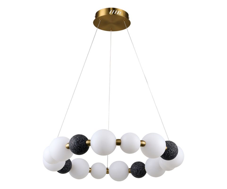 Изображение товара Подвесная люстра светодиодная Мони 07627-60.19 с золотой арматурой и шарообразными акриловыми плафо