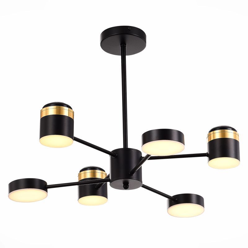 Изображение товара Люстра на штанге Evoluce Tezze sle6007-402-06 15 м² теплый белый свет черный дизайн