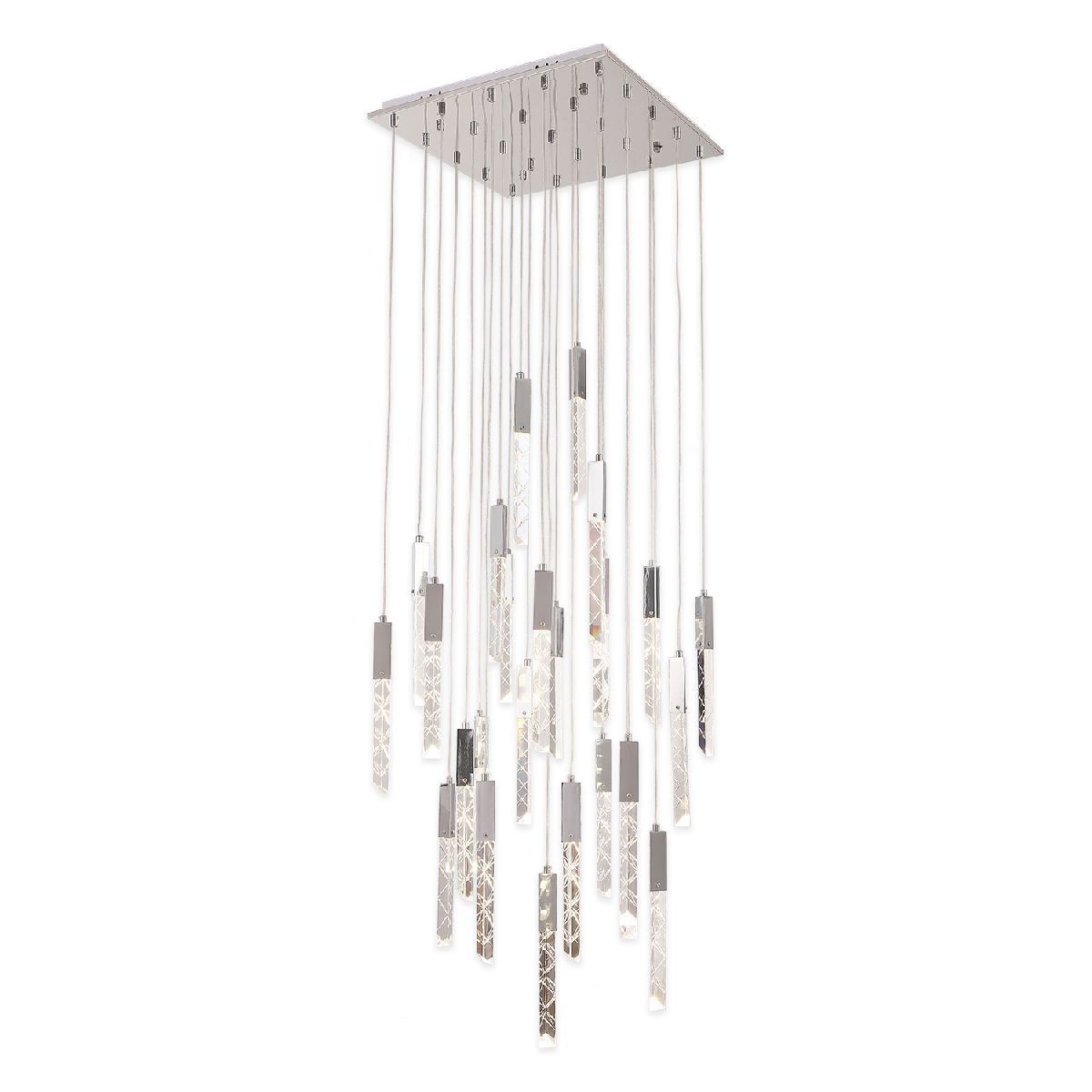 Изображение товара Люстра подвесная светодиодная Lussole Littlerock LSP-7098 6.25 м² с хрусталем и хромом
