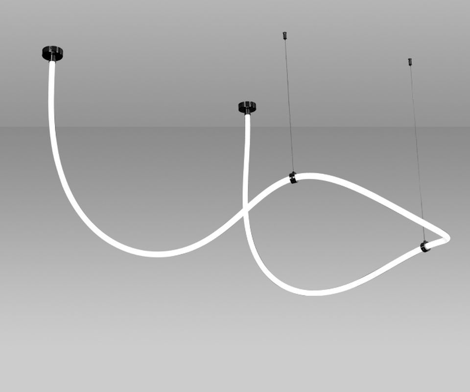 Изображение товара Светильник подвесной светодиодный Kink light 08031-400.19 8 м² нейтральный белый свет цвет черный