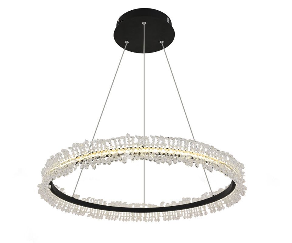 Изображение товара Светильник подвесной светодиодный хрустальный Kink light 08243.19a 3 м² нейтральный белый свет цвет черный