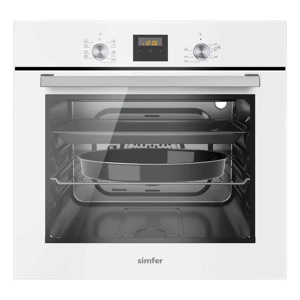 Изображение товара Электрический встроенный духовной шкаф Simfer B6EW56022 белый 58л Изображение товара Электрический встроенный духовной шкаф Simfer B6EW56022 белый 58л