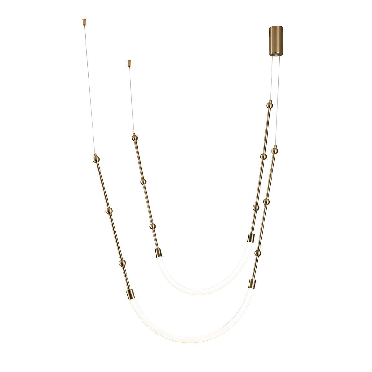 Изображение товара Люстра подвесная светодиодная Indigo Corda 14010/2p brass V000063L 5 м²