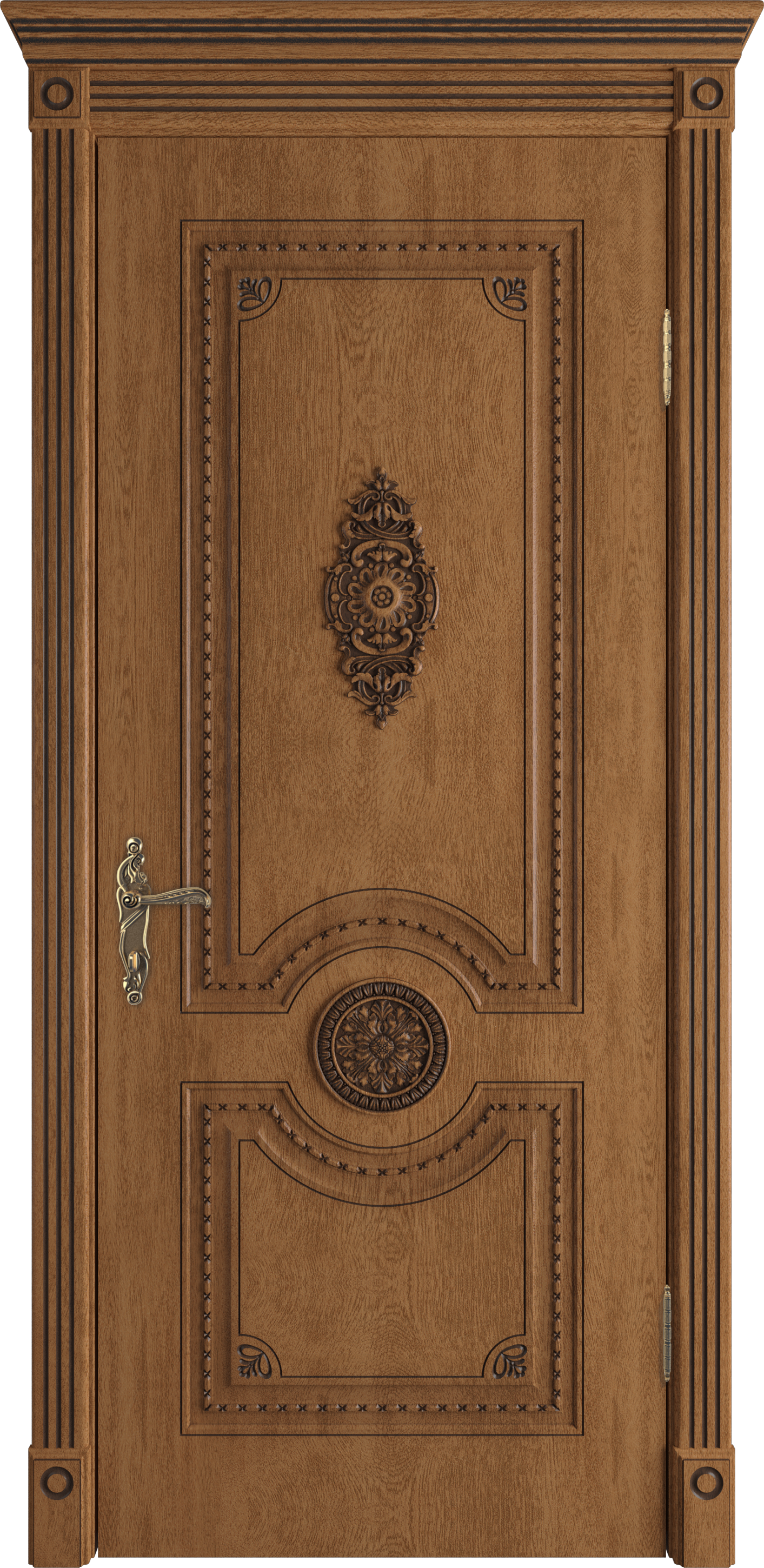 Изображение товара Дверь межкомнатная глухая Грета 80x200 см ПВХ цвет дуб аурум с замком и петлями