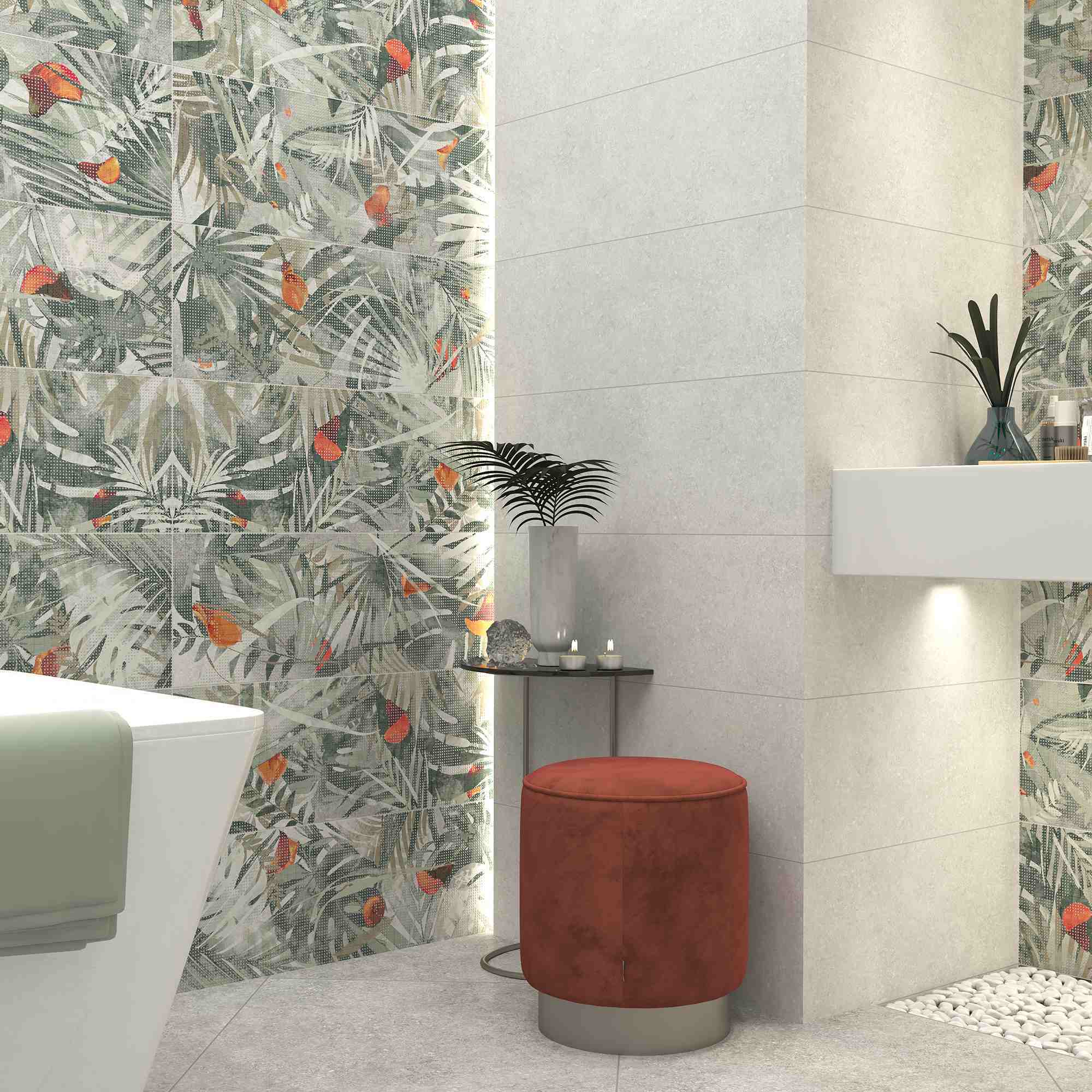 Изображение товара Настенная керамическая плитка Keramin ТЕФРА 25x75см серого цвета для стен