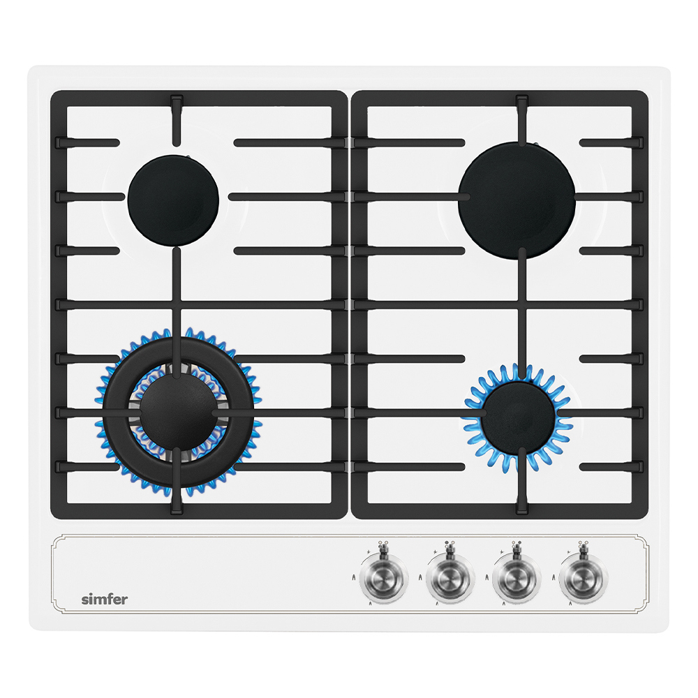 Изображение товара Газовая варочная панель Simfer H60V41W517 60 см 4 конфорки белая