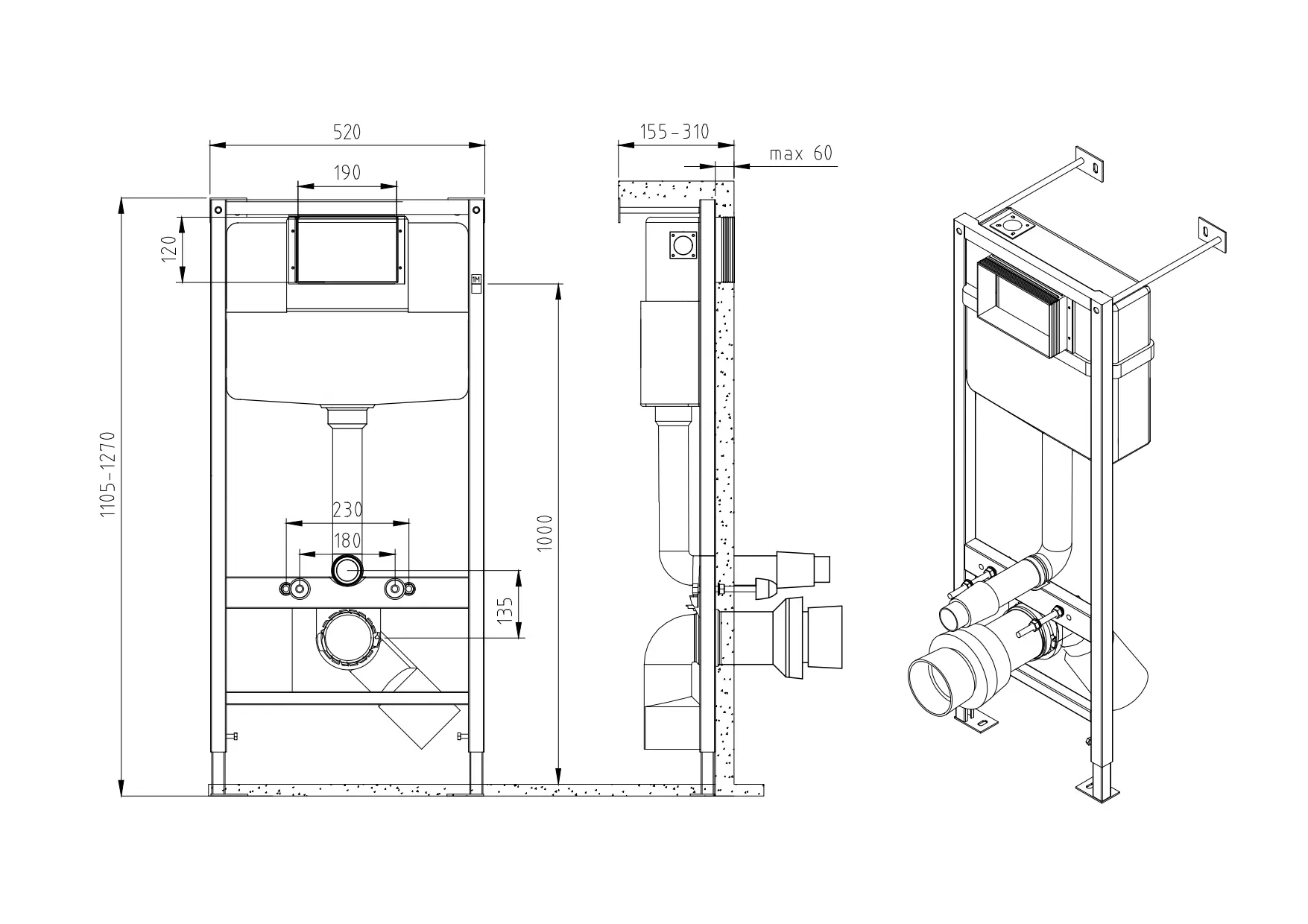 Инсталляция Cersanit Titan 50 для подвесного унитаза - 10