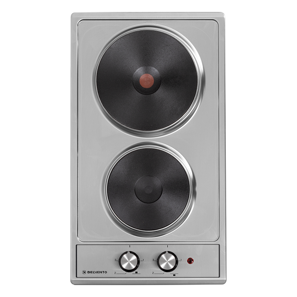 Изображение товара Электрическая варочная панель Delvento V30E02M001 29 см 2 конфорки из нержавеющей стали