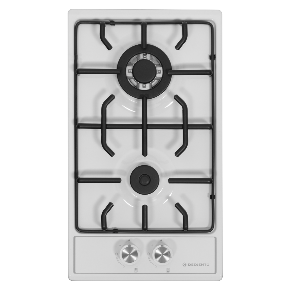 Изображение товара Газовая варочная панель Delvento V30V20W001 29 см 2 конфорки эмаль белая