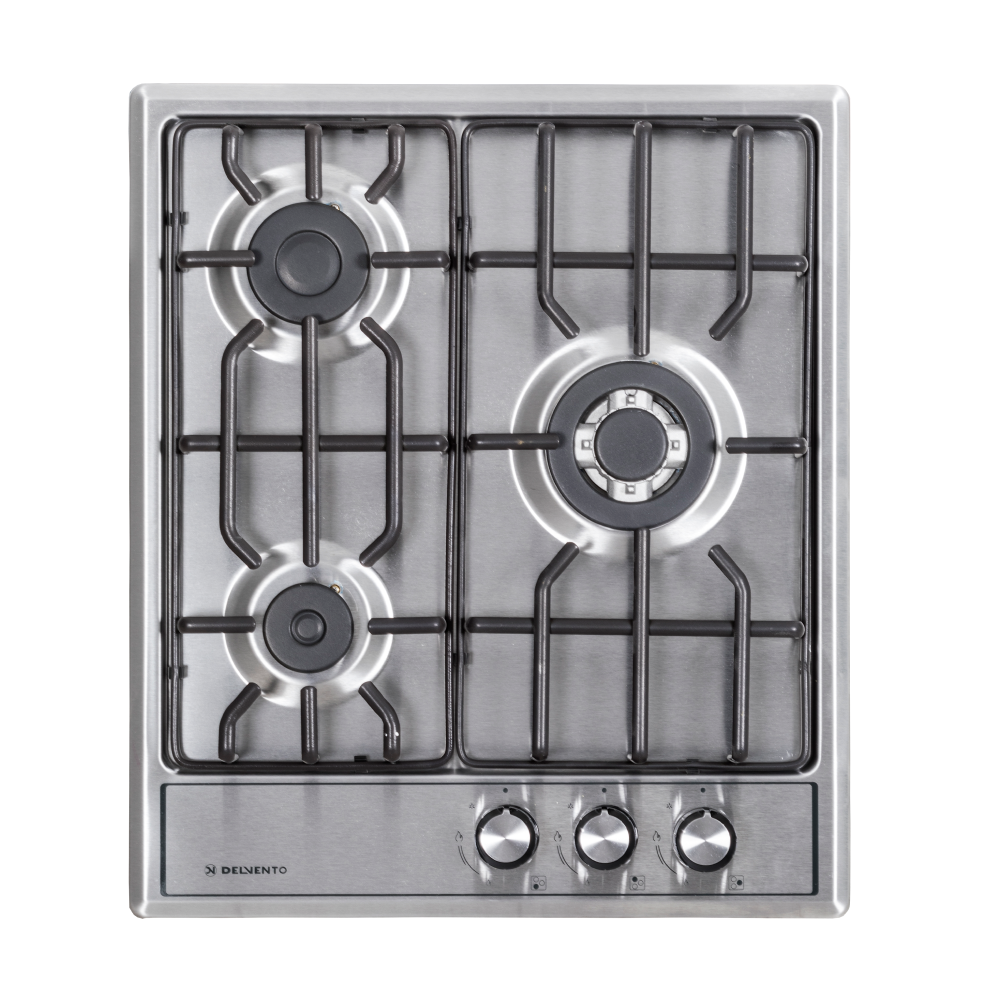 Изображение товара Газовая варочная панель Delvento V45V35M001 44 см 3 конфорки Нержавеющая сталь