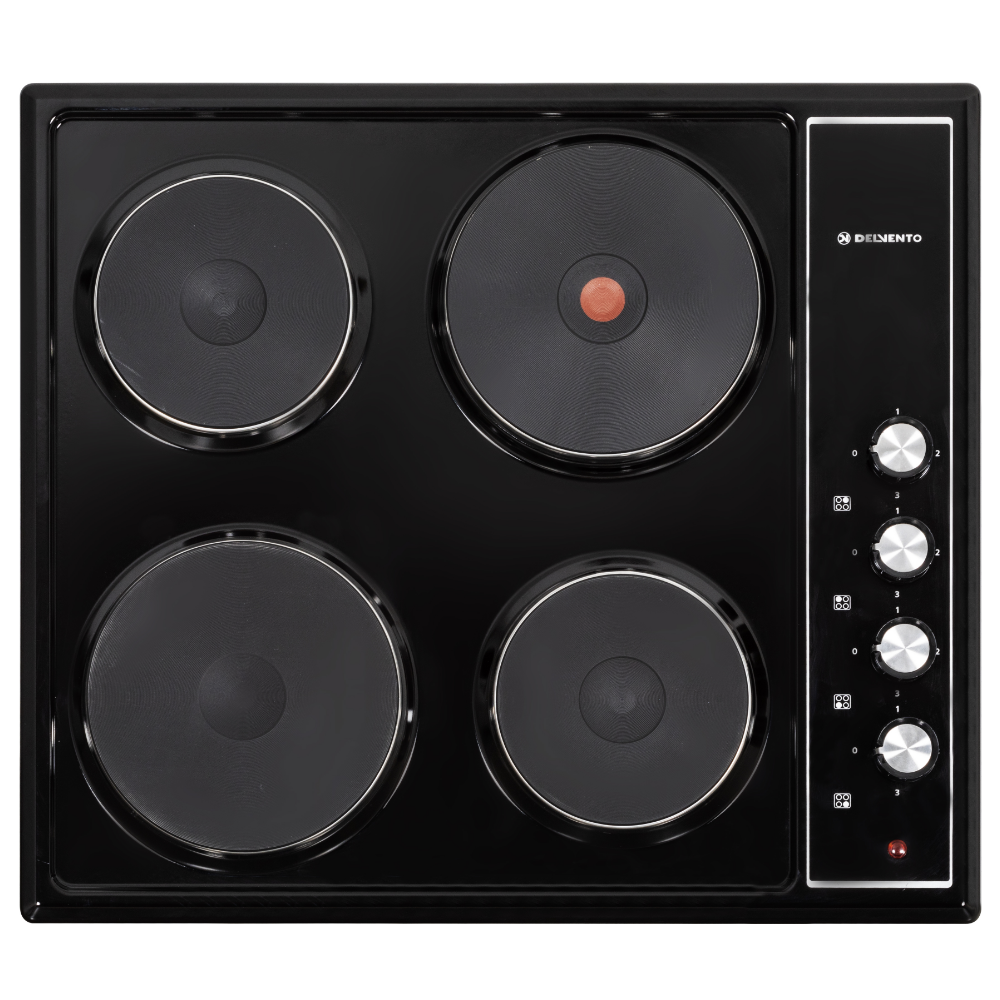 Изображение товара Электрическая варочная панель Delvento V60E04B001 58 см 4 конфорки Черная эмаль