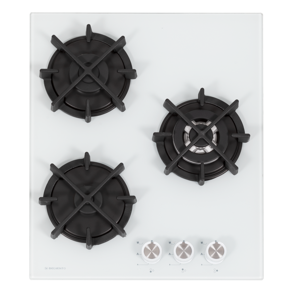 Изображение товара Газовая варочная панель Delvento V45N35C001 44 см 3 конфорки цвет белый