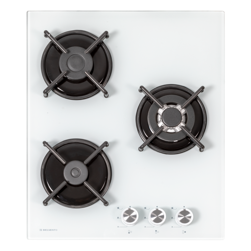Изображение товара Газовая варочная панель Delvento V45N35C011 44 см 3 конфорки белое стекло