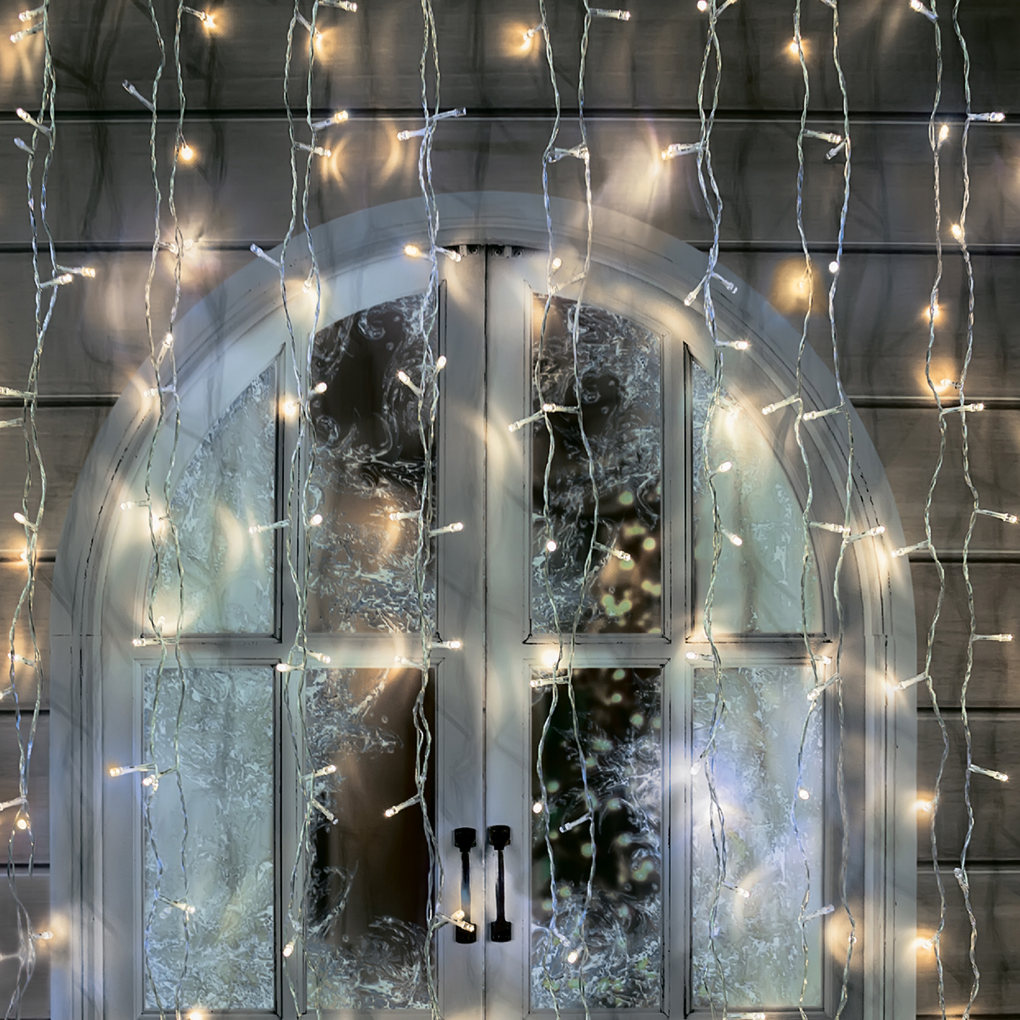 Изображение товара Гирлянда светодиодная занавес Uniel электрическая 3x2 м теплый белый свет 1 режим 264 лампы цвет прозрачный